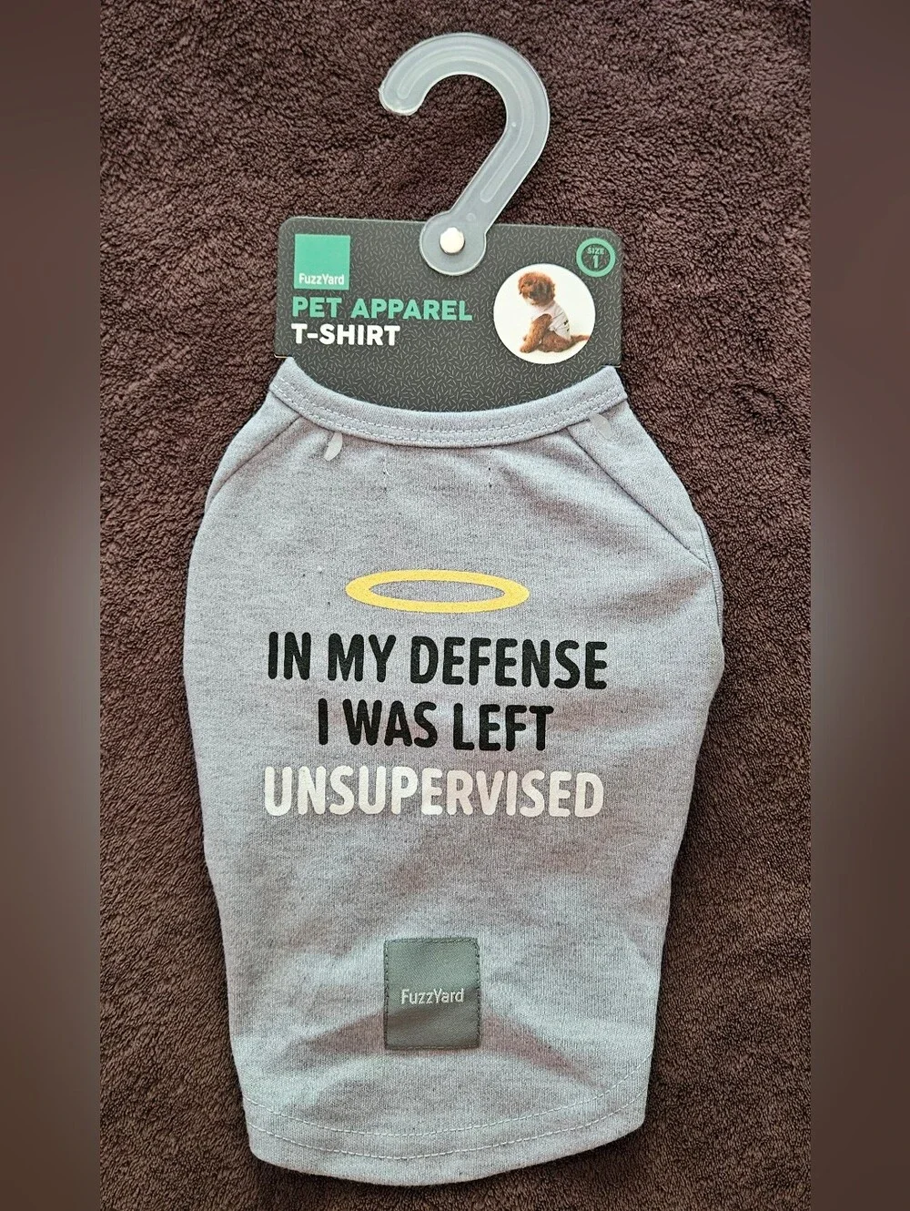 Fuzzyard Pet Apparel Unsupervised T-shirt Size 1 - NWT